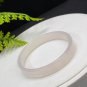 White Agate Bangle 58MM Icy Transparent Straight Cut Square Edge