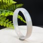 White Agate Bangle 58MM Icy Transparent Straight Cut Square Edge