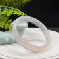 White Agate Bangle 58MM Icy Transparent Straight Cut Square Edge