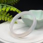 White Agate Bangle 58MM Icy Transparent Straight Cut Square Edge
