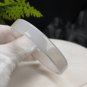 White Agate Bangle 58MM Icy Transparent Straight Cut Square Edge
