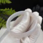White Agate Bangle 58MM Icy Transparent Straight Cut Square Edge