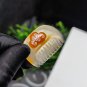 Light Champagne Honey Sugar Agate Pendant Necklace Icy Translucent Hand Carved Auspicious Cloud Comb