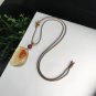 Light Champagne Honey Sugar Agate Pendant Necklace Icy Translucent Hand Carved Auspicious Cloud Comb