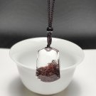 Red Phantom Quartz Pendant Necklace Icy Transparent Clean Trapezoid