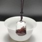 Red Phantom Quartz Pendant Necklace Icy Transparent Clean Trapezoid