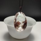 Red White Phantom Quartz Pendant Necklace Transparent Hand Intaglio Meditation Enlightenment Wu Dao