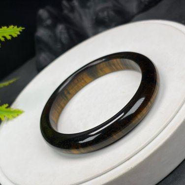 Gradient Blue Yellow Tiger's Eye Bangle 60+MM Cornucopia Multi-layer