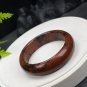 Mexican Golden Silk Red Obsidian Bangle 58MM Floating Black Freeform Patterns