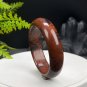 Mexican Golden Silk Red Obsidian Bangle 58MM Floating Black Freeform Patterns