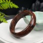Mexican Golden Silk Red Obsidian Bangle 58MM Floating Black Freeform Patterns