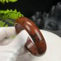 Mexican Golden Silk Red Obsidian Bangle 58MM Floating Black Freeform Patterns