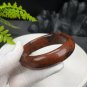 Mexican Golden Silk Red Obsidian Bangle 58MM Floating Black Freeform Patterns