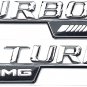 2X 2PCS  Genuine New Mercedes-Benz A 222 817 04 15 AMG TURBO Logo Side Mudguard Badge Emblem
