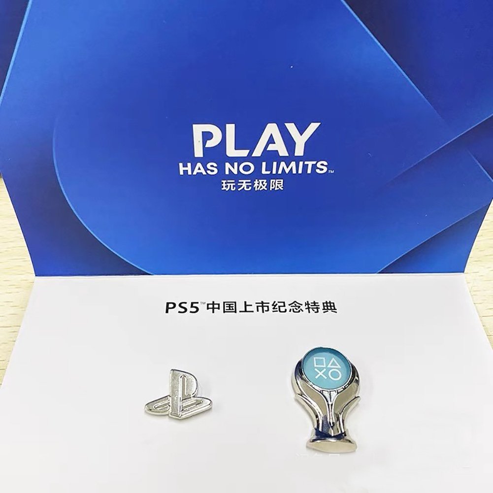 New Chinese Version Playsation5 PS First Edition Cufflinks Badge With Signature Rare Valuable