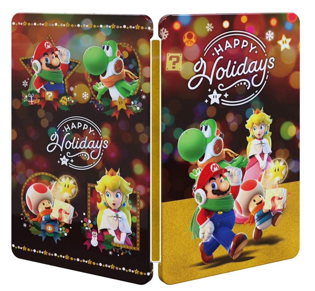 Official Super Mario Bros. Nintendo Switch Happy Holidays SteelBook Case No Game