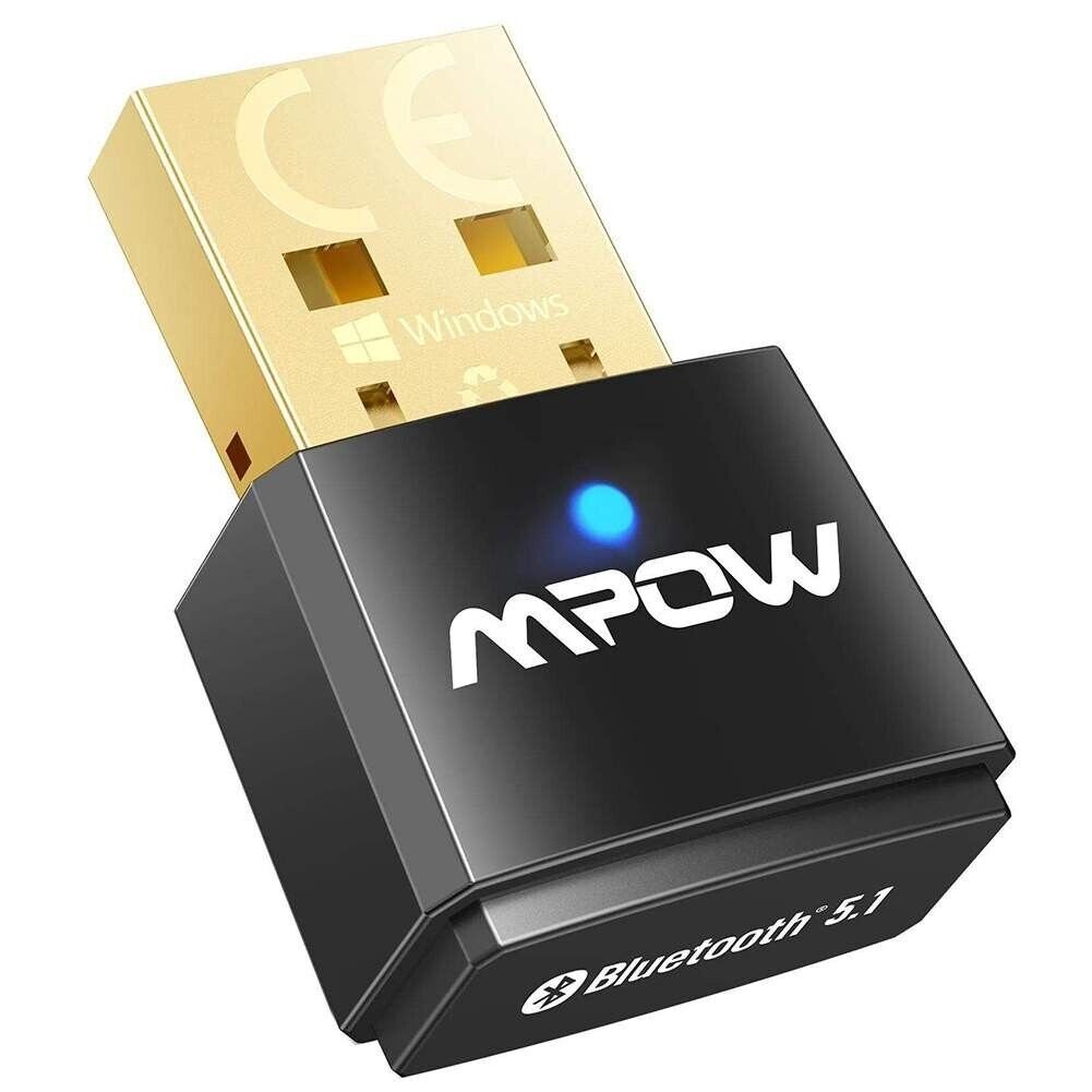New Mpow BH519A Bluetooth 5.1 USB Dongle Adapter for PC Laptop Win10 Win7 Linux