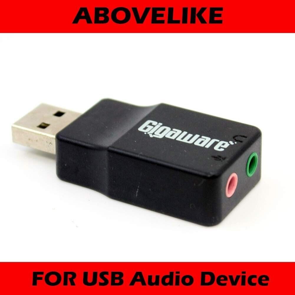 AUX 3.5mm to USB PnP Sound Card Device For Gigaware USB Audio Device