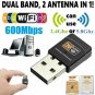 Mini Dual Band 600Mbps USB WiFi Wireless Adapter Network Card 2.4G/5GHz 802.11ac