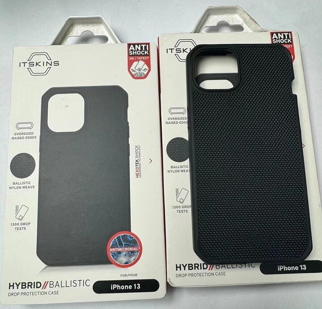 New ITSKINS Hybrid Ballistic Nylon Drop ANTI-SHOCK Protective Case for iPhone 13