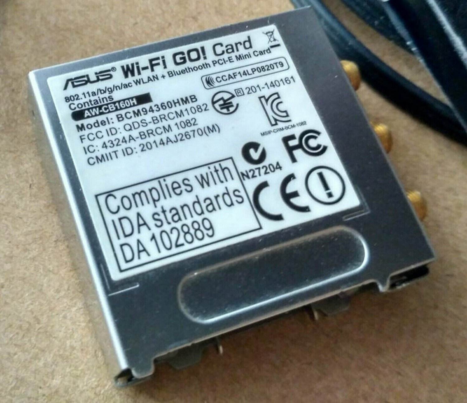 NEW Genuine ASUS AW-CB160H 3T3R 802.11AC WLAN BLUETOOTH PCI-E WI-FI GO CARD X99