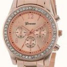 Geneva gold diamonique watch unisex plated