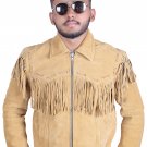 Handmade Vintage Style Brown Cowhide Suede Fringe Leather Jacket Men - American Cowboy Western Coat Handmade Vintage Style Brown Cowhide Suede Fringe Leather Jacket Men - American Cowboy Western Coat
