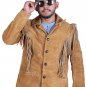 Cowhide Suede Fringe Leather Jacket Men - Handmade Vintage Style Brown American Cowboy Western Coat