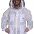 3 Layers Ultra Breeze Ventilated Beekeeping Jacket with Fencing Veil Hood for Beekeepers Bee Keeping