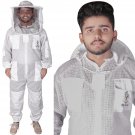 3 Layers Ventilated Ultra Breeze Bee Suit for Men & Women Beekeeper with Round Veil Beekeeping Hat