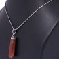 Grossularite Garnet Hexagonal Pointed Quartz Natural Healing Crystal Pendant Necklace for Unisex