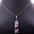 Rhodonite Gemstone chain necklace hexagonal pointed chakra healing crystal quartz pendant Unisex