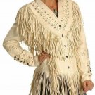 Real Sheepskin Fringe Leather Jacket Women - Native American Beaded Black Western Coat for Ladies Real Sheepskin Fringe Leather Jacket Women - Native American Beaded Black Western Coat for Ladies