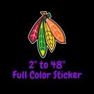 Chicago Blackhawks Full Color Vinyl Decal | Hydroflask decal | Cornhole decal 6