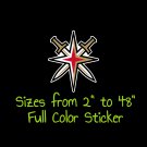Vegas Golden Knights Full Color Vinyl Decal | Hydroflask decal Cornhole decal 9