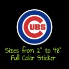 Chicago Cubs Full Color Vinyl Decal | Hydroflask decal | Cornhole decal 2