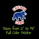 Chicago Cubs Full Color Vinyl Decal | Hydroflask decal | Cornhole decal 16