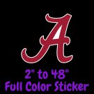 Alabama Crimsontide Full Color Vinyl Decal | Hydroflask decal  Cornhole decal 19