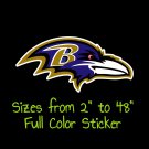 Baltimore Ravens Full Color Vinyl Decal | Hydroflask decal | Cornhole decal 2