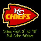 Kansas City Chiefs Full Color Vinyl Decal | Hydroflask decal | Cornhole decal 14