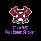 Atlanta Braves Full Color Vinyl Decal | Hydroflask decal | Cornhole decal 5