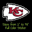 Kansas City Chiefs Full Color Vinyl Decal | Hydroflask decal | Cornhole decal 13