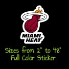 Miami Heat Full Color Vinyl Decal | Hydroflask decal | Cornhole decal 6