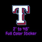 Texas Rangers Full Color Vinyl Decal | Hydroflask decal | Cornhole decal 5