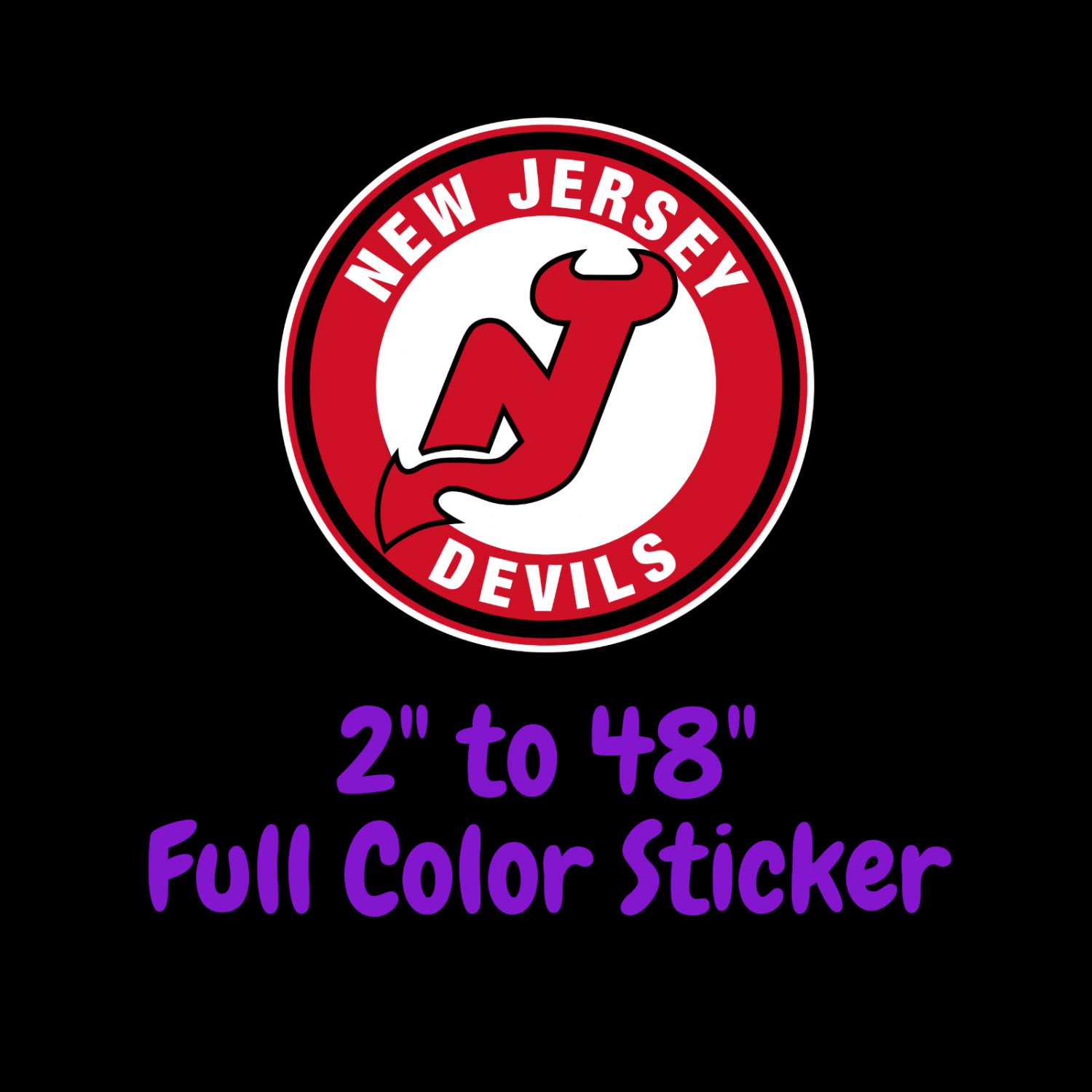 New Jersey Devils Full Color Vinyl Decal | Hydroflask decal | Cornhole decal 1