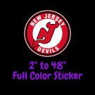 New Jersey Devils Full Color Vinyl Decal | Hydroflask decal | Cornhole decal 1