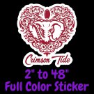 Alabama Crimsontide Full Color Vinyl Decal  Hydroflask decal | Cornhole decal 17