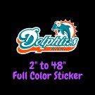 Miami Dolphins Full Color Vinyl Decal | Hydroflask decal | Cornhole decal 4