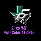 Dallas Stars Full Color Vinyl Decal | Hydroflask decal | Cornhole decal 1