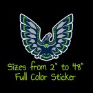 Seattle Seahawks Full Color Vinyl Decal | Hydroflask decal | Cornhole decal 1